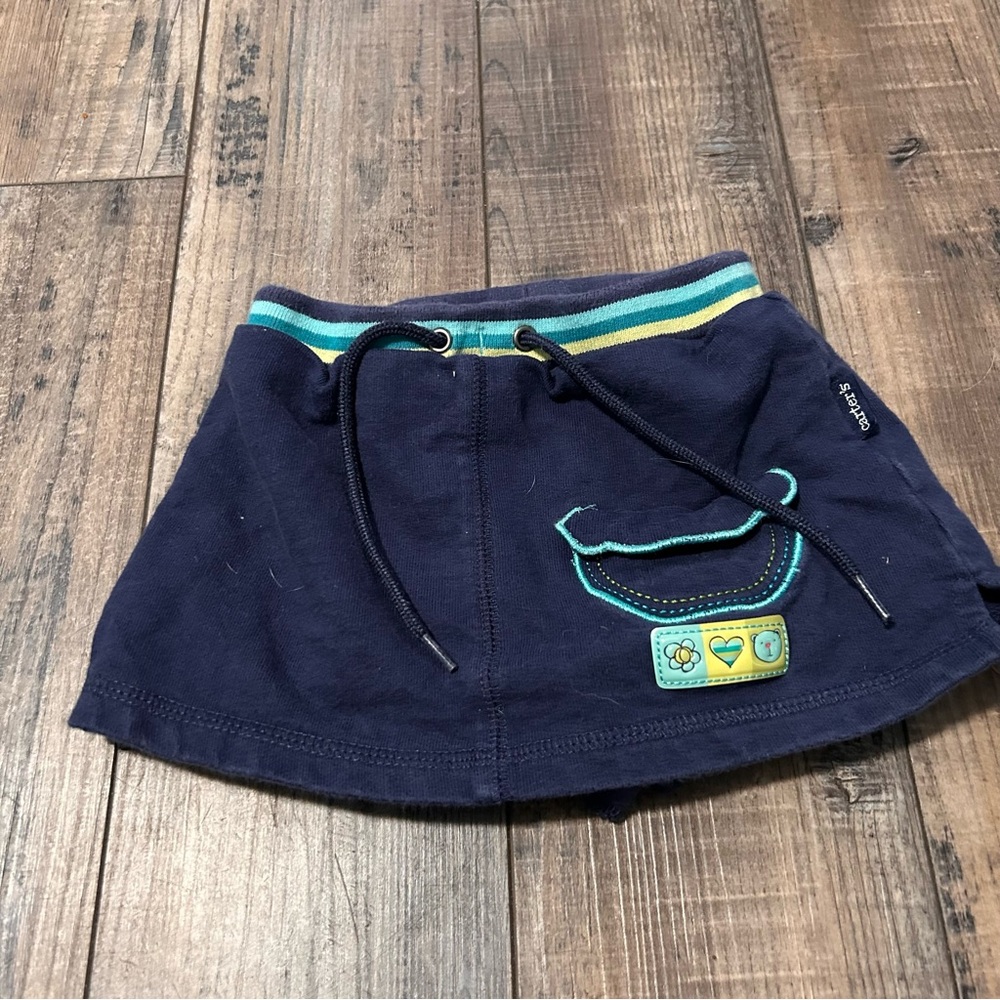 Baby Girl Clothes Vintage Carter's 18-24 Months Embroidered Blue Skort